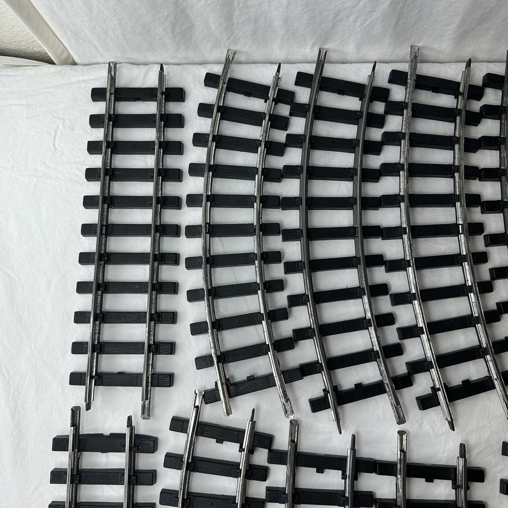 Bachmann Train Track G Gauge Straight & Curved Black Lot Of 23 Used Vintage - Picture 7 of 13